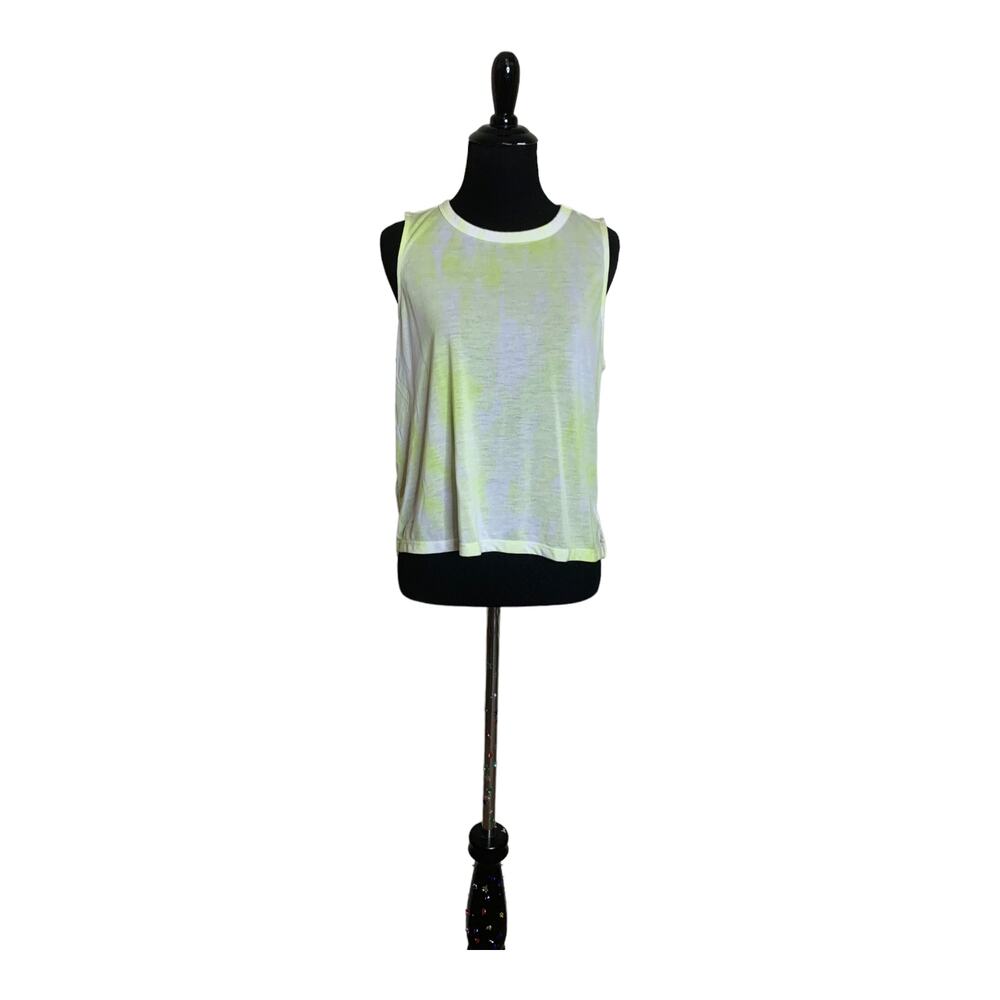 Old Navy active tied dye yellow muscle top size Medium